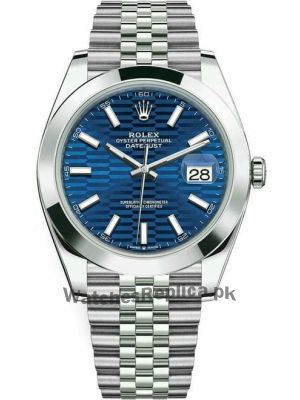 Rolex Datejust 41mm Stainless Steel Bright Blue Fluted Jubilee Watch Price in Pakistan