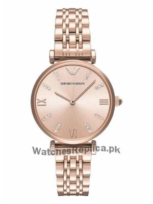 Emporio Armani Ladies Rose Gold T-Bar Watch AR11059 Price in Pakistan