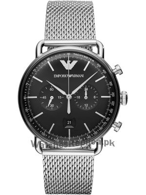 Emporio Armani Men's AR11104 Aviator Black Dial Watch Price in Pakistan
