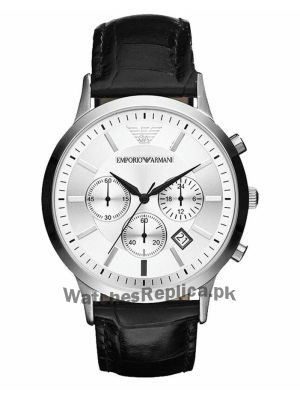 Emporio Armani Men's AR2432 Black Leather Watch AR2432  (Same as Original) Price in Pakistan