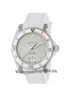 Gucci Dive White Rubber Strap Men's Watch Price in Pakistan