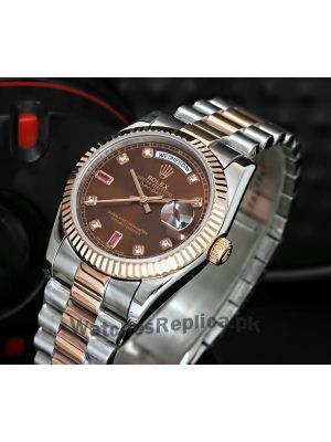 Oyster Perpetual Day-Date Two Tone Brown Dial Watch Price in Pakistan