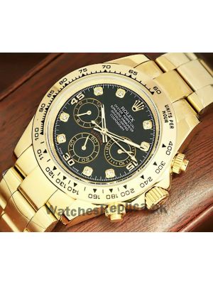 Rolex Cosmograph Daytona Yellow Gold Black Diamond Dial Watch  (2021) Price in Pakistan
