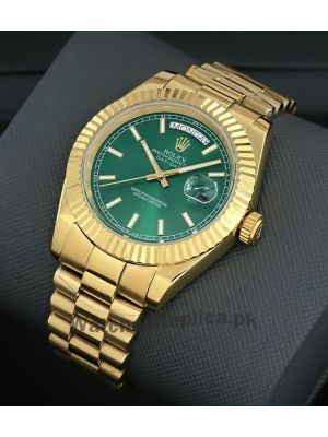 Rolex Day-Date  Green Dial Gold Watch Price in Pakistan