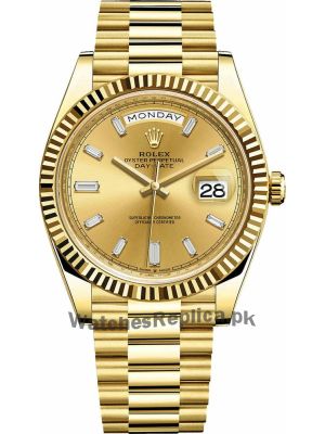 Rolex Day Date Gold Champagne Diamond Dial Watch Price in Pakistan