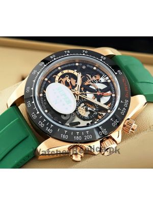 Rolex Daytona Skeleton Dial Green Strap Watch Price in Pakistan