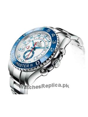 Rolex Yacht Master II Blue Bezel Men's Silver Watch (Swiss Quality) Price in Pakistan