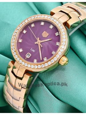 Tag Heuer Women's Link Diamond bezel Rose-Tone Watch Price in Pakistan