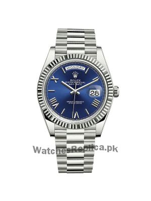 Rolex Oyster Perpetual Day-Date II Blue Rose Gold Watch Price in Pakistan