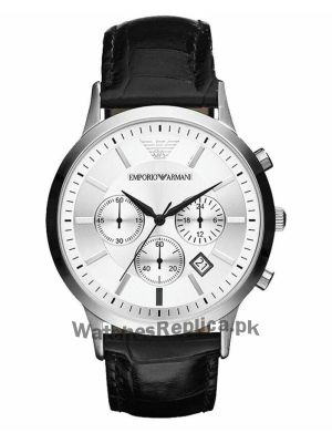 Emporio Armani Men's AR2432 Black Leather Watch AR2432  (Same as Original) Price in Pakistan