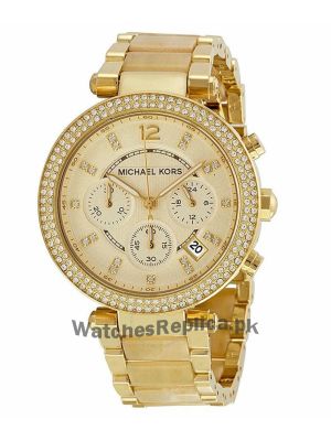 Michael Kors Parker Champagne Dial Gold Tone Chronograph Women's Watch Price in Pakistan