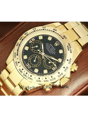 Rolex Cosmograph Daytona Yellow Gold Black Diamond Dial Watch  (2021) Price in Pakistan