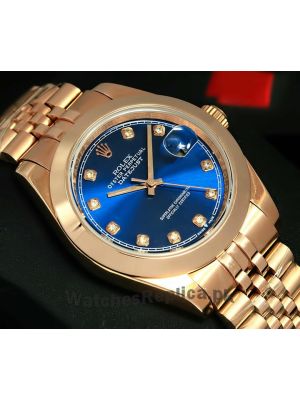 Rolex Datejust Rose Gold Blue Dial Watch 2021  Price in Pakistan