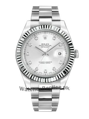 Rolex Datejust Silver Diamond Dial Watch Price in Pakistan