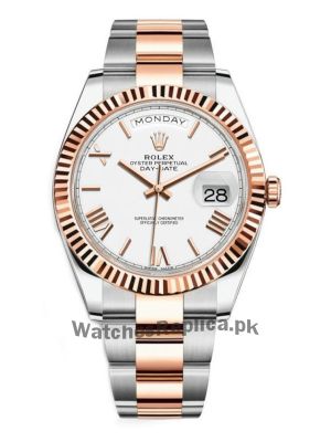Rolex Day-Date 40 White Dial Two Tone Watch Price in Pakistan