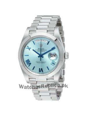 Rolex Day-Date Ice Blue Dial Platinum Mens Watch Price in Pakistan