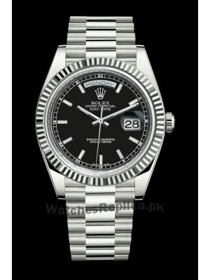 Rolex Day Date 36 White Gold Black Index Dial Watch Price in Pakistan