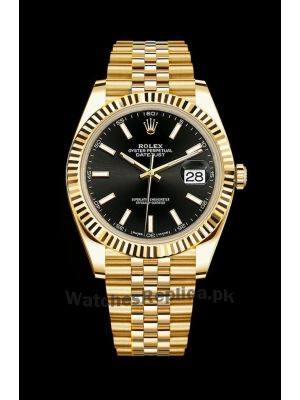 Rolex Oyster Perpetual Datejust 41 Black Dial Gold Tone Watch Price in Pakistan