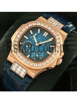 Patek Philippe Nautilus Moon Phase Blue Diamond Watch Price in Pakistan