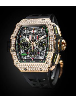 Richard Mille  RM 11-03 Rose Gold Med Set Diamond Watch Price in Pakistan